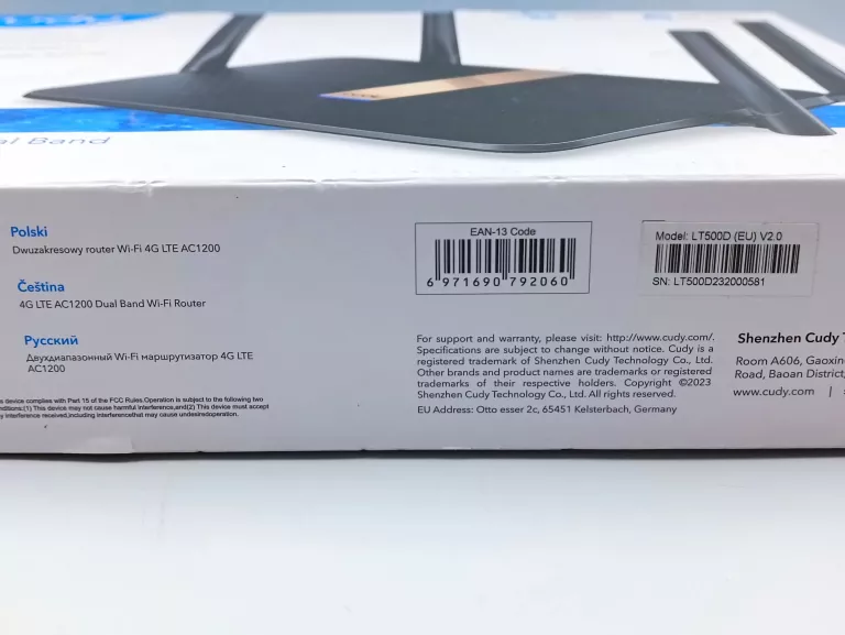 CUDY ROUTER LT500D MESH AC1200 4G LTE SIM PUD
