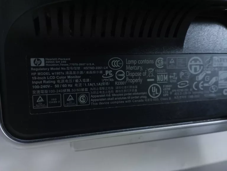 MONITOR HP 20555 SH249 19 CALI