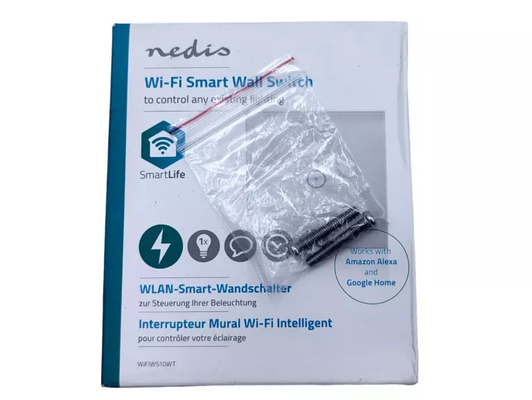 INTELIGENTNY PRZEŁĄCZNIK NEDIS WIFIWS10WT SMART LIGHT SWITCH POJEDYNCZY