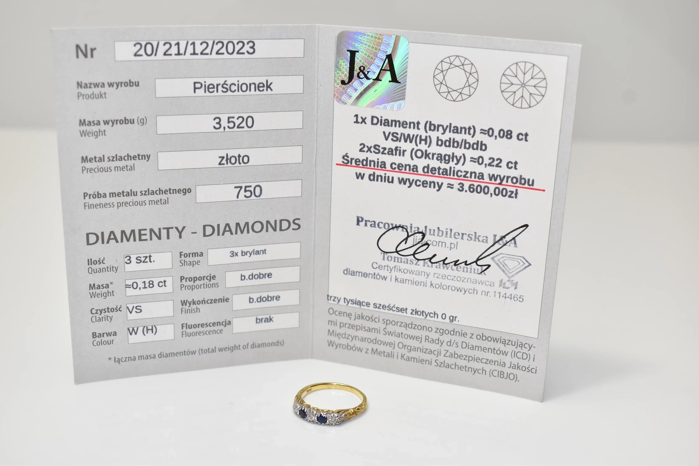 zloty-pierscionek-z-kamieniami-750-353g-r13-1x-diament-2x-szafir-kolor-dominujacy-205826-225106