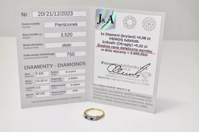 zloty-pierscionek-z-kamieniami-750-353g-r13-1x-diament-2x-szafir-kolor-dominujacy-205826-225106