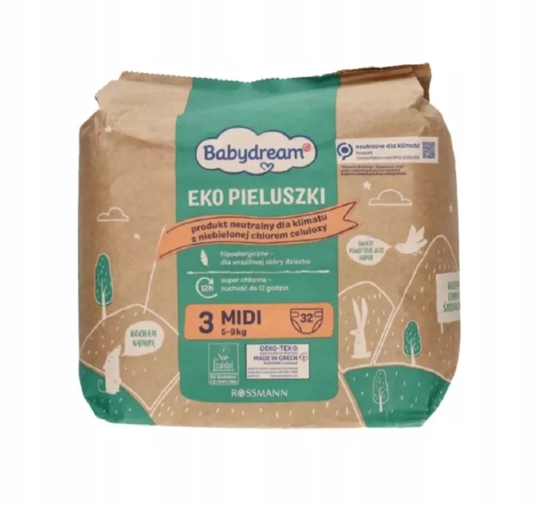 BABYDREAM EKO PIELUCHY MIDI ROZMIAR 3 5-9KG 32SZT
