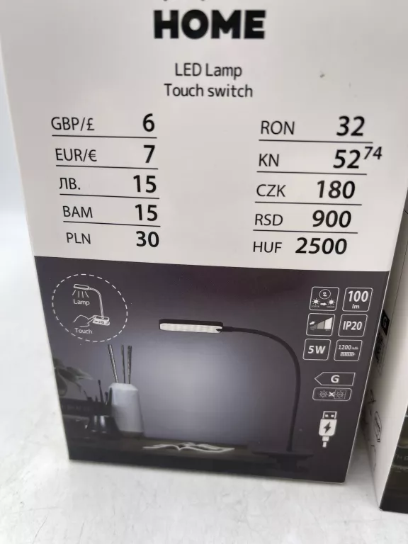 LAMPKA BIURKOWA LED USB PEPCO HOME CZARNA/BIAŁA