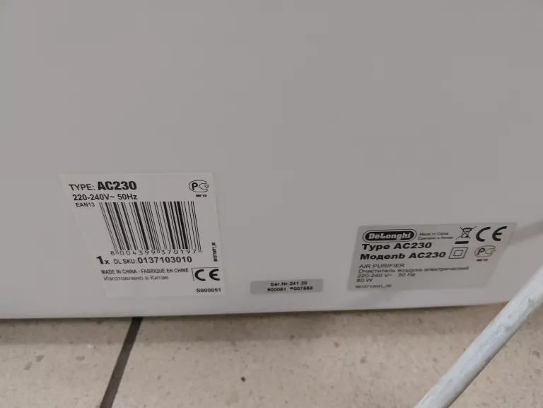 OCZYSZCZACZ POWIETRZA DELONGHI AC 230 +2 FILTRY