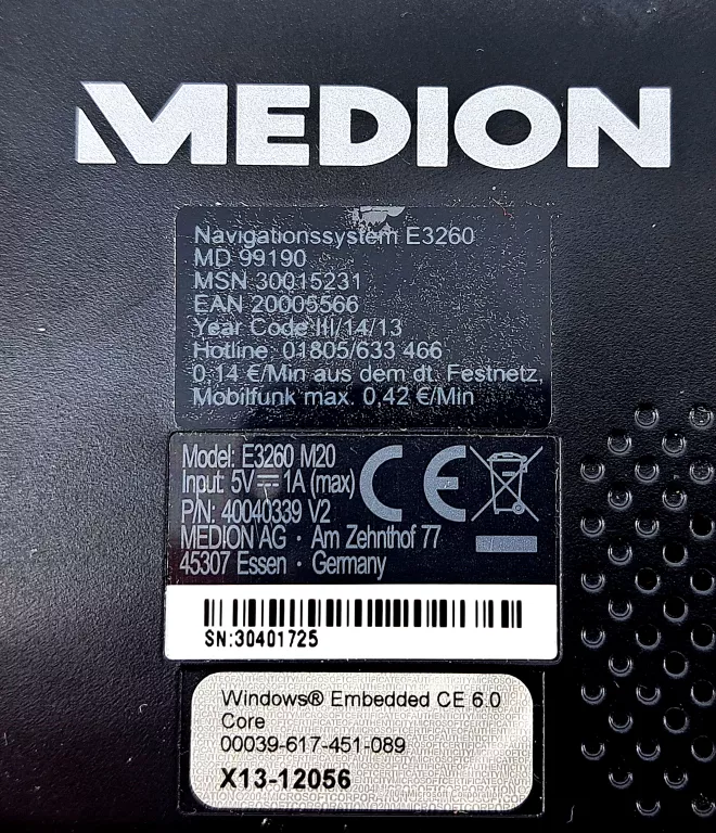 NAWIGACJA SAMOCHODOWA GPS MEDION E3260 M20