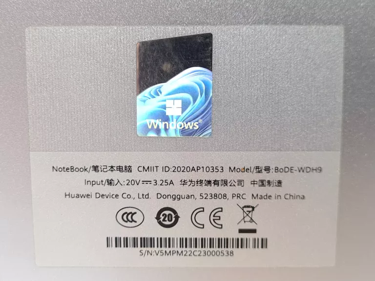 LAPTOP HUAWEI MATEBOOK D15 I5-1155G7 8GB 512GB