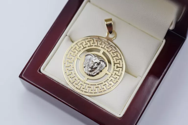 ZŁOTY WISIOREK Z GRECKIM WZOREM MEDUZA PR.333 8K 3,03G