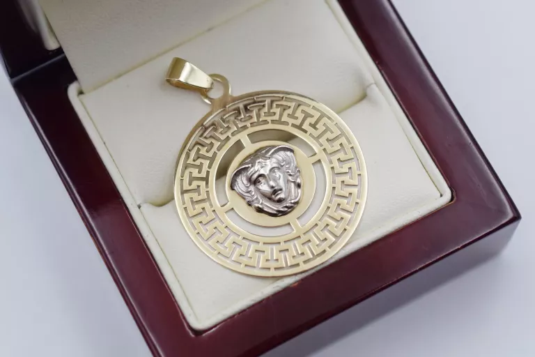 ZŁOTY WISIOREK Z GRECKIM WZOREM MEDUZA PR.333 8K 3,03G