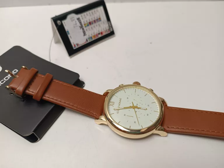 ZEGAREK MĘSKI NEW YORKER BRĄZOWY ICONO HOMME