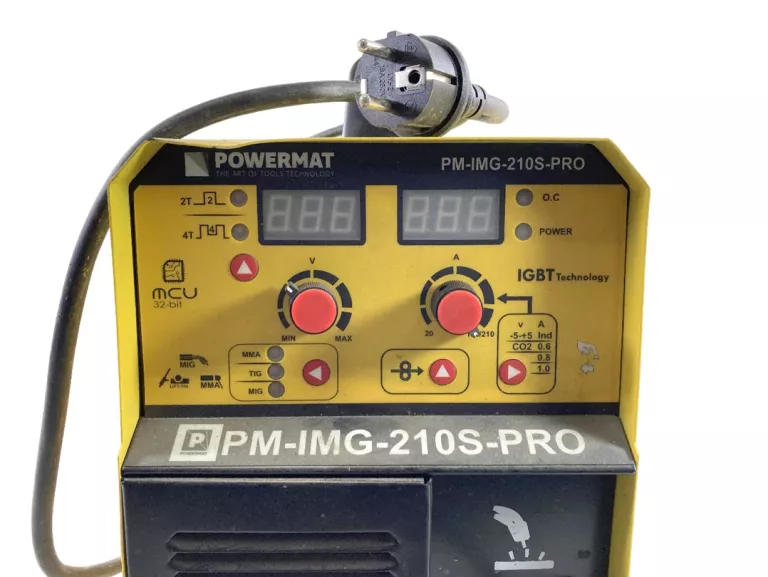 SPAWARKA PÓŁAUTOMAT SPAWALNICZY MIG/MAG, MMA, TIG POWERMAT 20-210 A 230 V