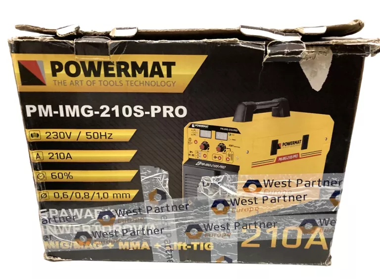 SPAWARKA PÓŁAUTOMAT SPAWALNICZY MIG/MAG, MMA, TIG POWERMAT 20-210 A 230 V