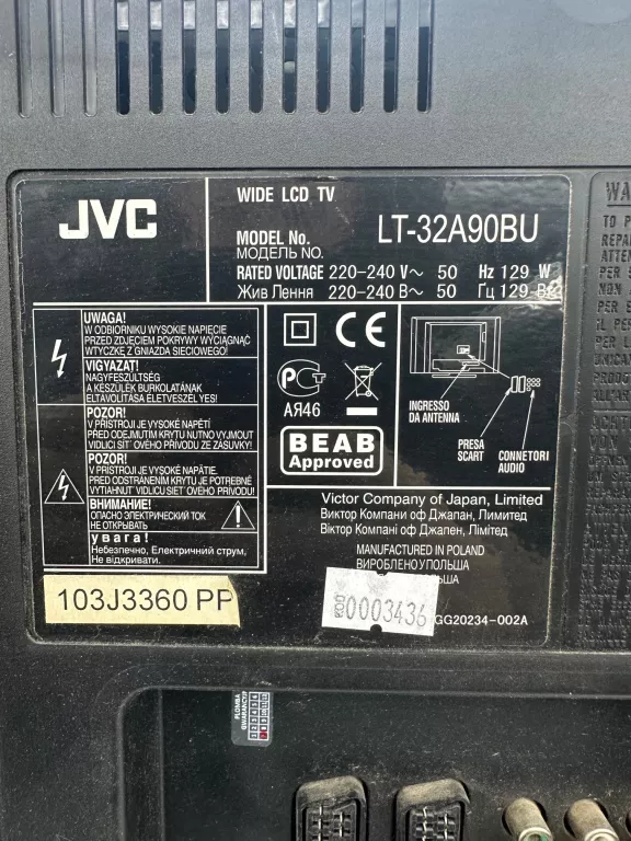 TELEWIZOR JVC LT-32A90BU 32"