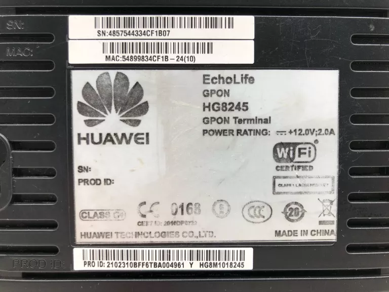 RUTER HUAWEI ECHLIFE HG8245