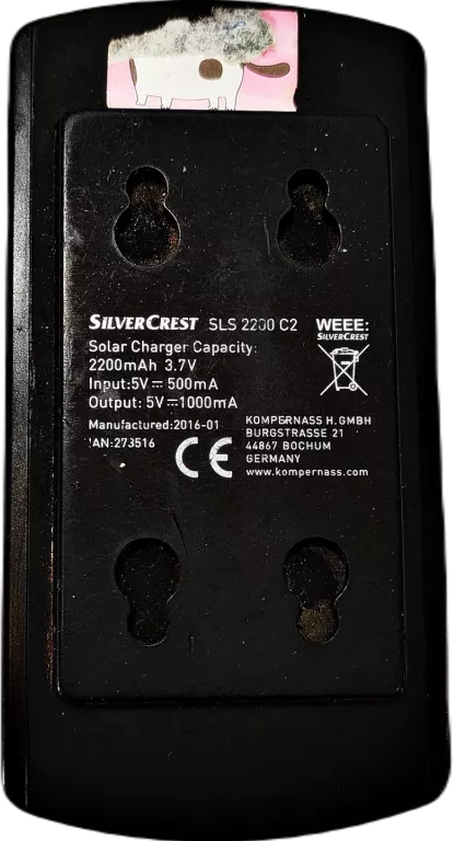 POWERBANK SOLARNY SILVERCREST SLS 2200 C2 MOC: 10 W USB TYPU A OKAZJA!