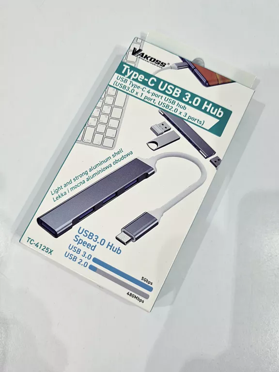 VAKOSS HUB TYPE-C USB 3.0 4-PORTOWY TC-4125X