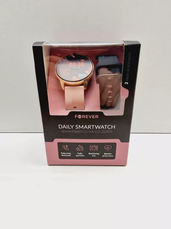 SMARTWATCH FOREVER LITE SB-115 PASEK RÓŻOWY + PASEK CZARNY