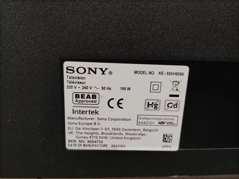 TELEWIZOR SONY BRAVIA 4K 120HZ KE-55XH9096 55 CALI ANDROID SMART TV