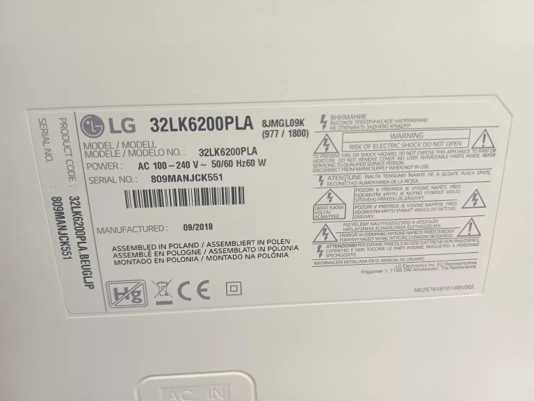 TELEWIZOR LG 32LK6200PLA PILOT