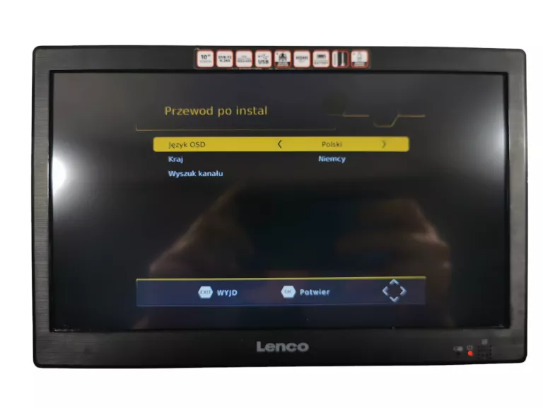 PRZENOŚNY TV LCD LENCO TFT-1028 10' DVB-T USB HDMI