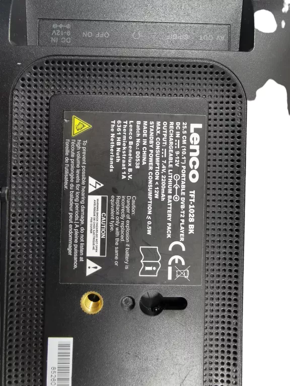 PRZENOŚNY TV LCD LENCO TFT-1028 10' DVB-T USB HDMI
