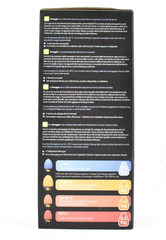 GROEGG 2 LAMPKA NOCNA I TERMOMETR DLA DZIECI