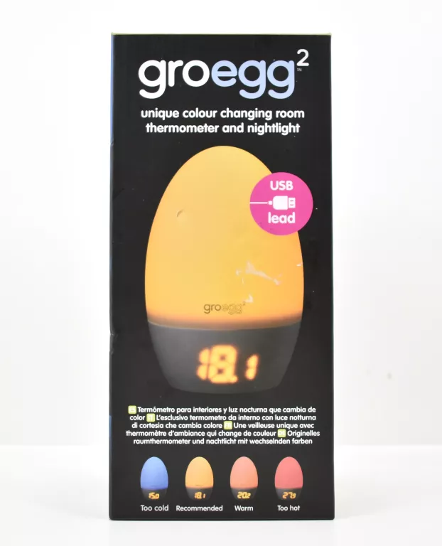 GROEGG 2 LAMPKA NOCNA I TERMOMETR DLA DZIECI