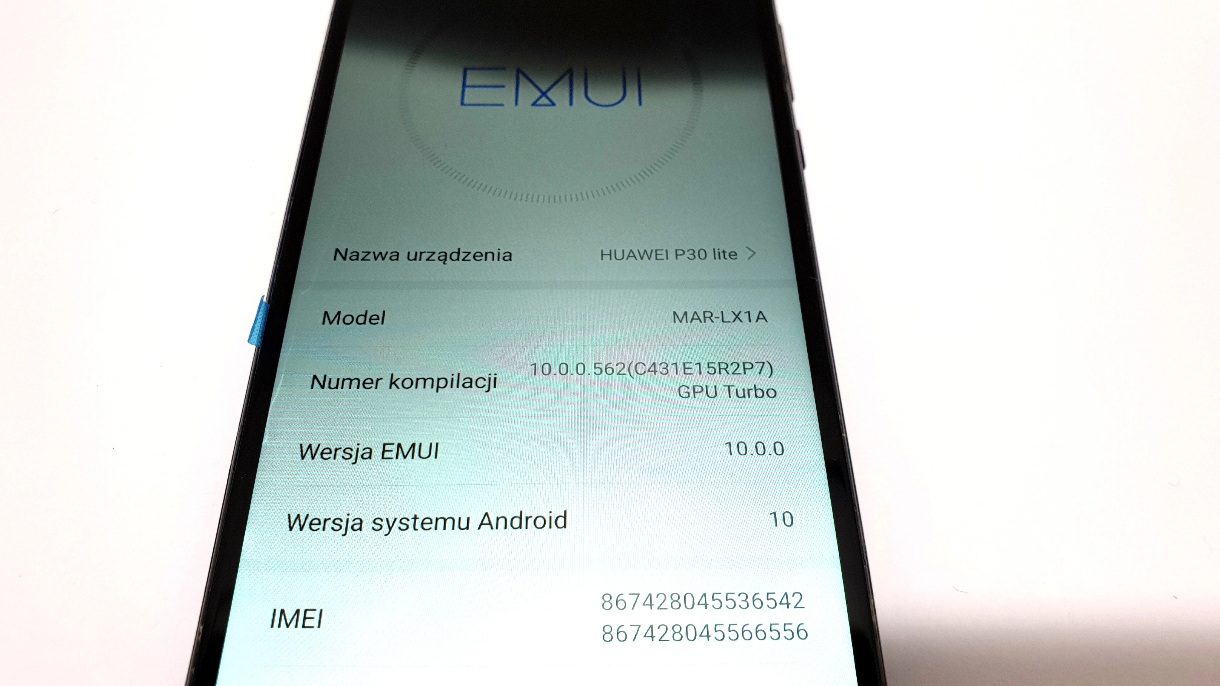 telefon-huawei-p30-lite-uszkodzony-rozlany-wyswietlacz-stan-uszkodzony