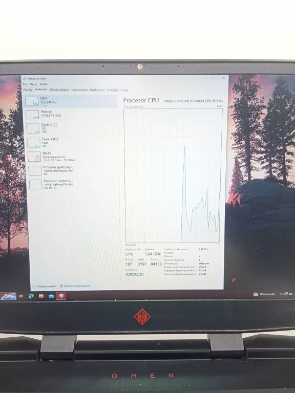 LAPTOP HP OMEN 15-DC1065NW 24GB/256GB SSD/1T HDD