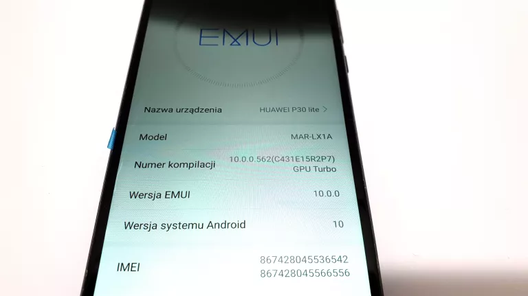 telefon-huawei-p30-lite-uszkodzony-rozlany-wyswietlacz-stan-uszkodzony