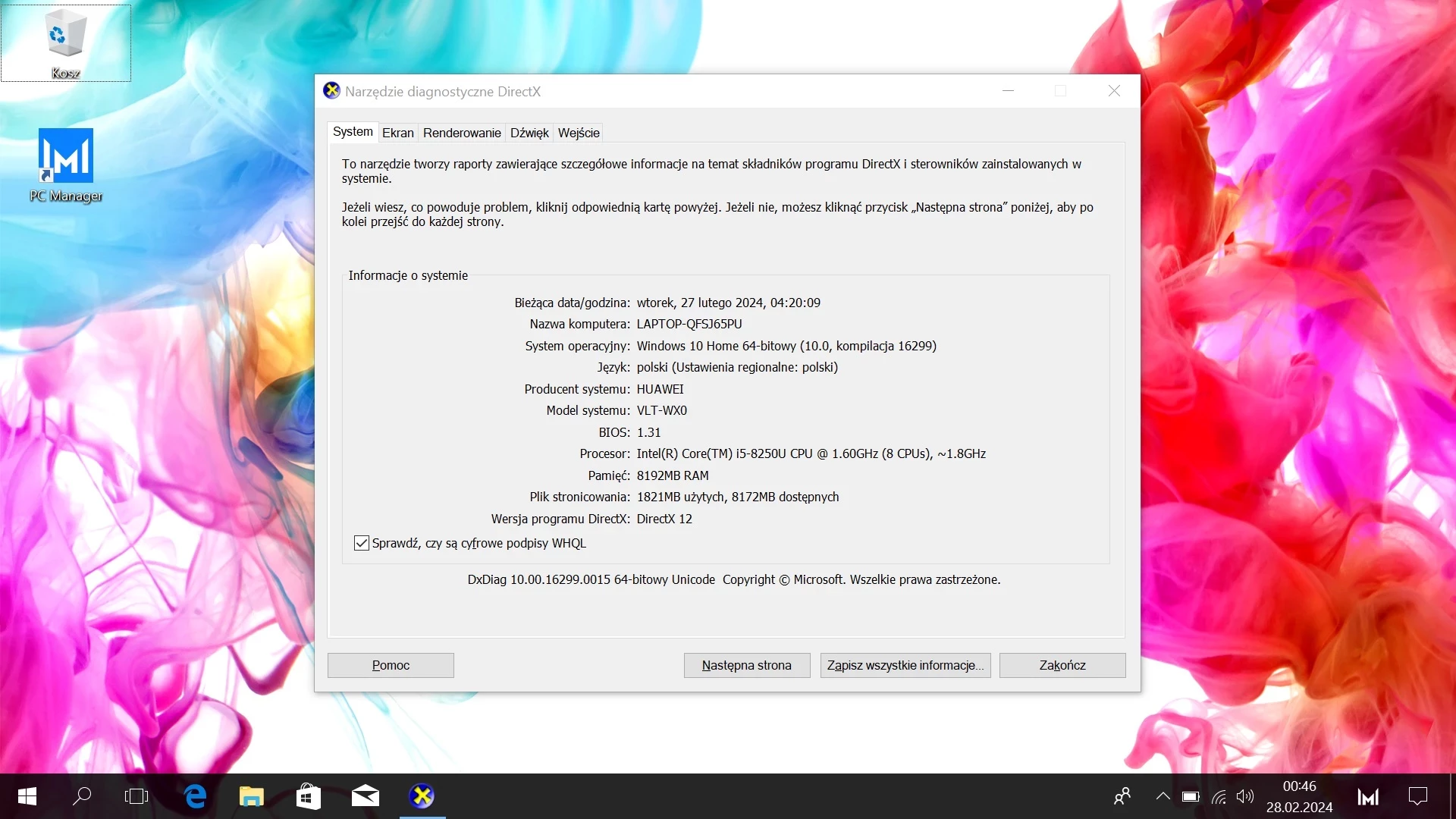 laptop-huawei-matebook-d-156-i5-8250u-8gb-ddr4-256gb-ssd-pojemnosc-dysku-256
