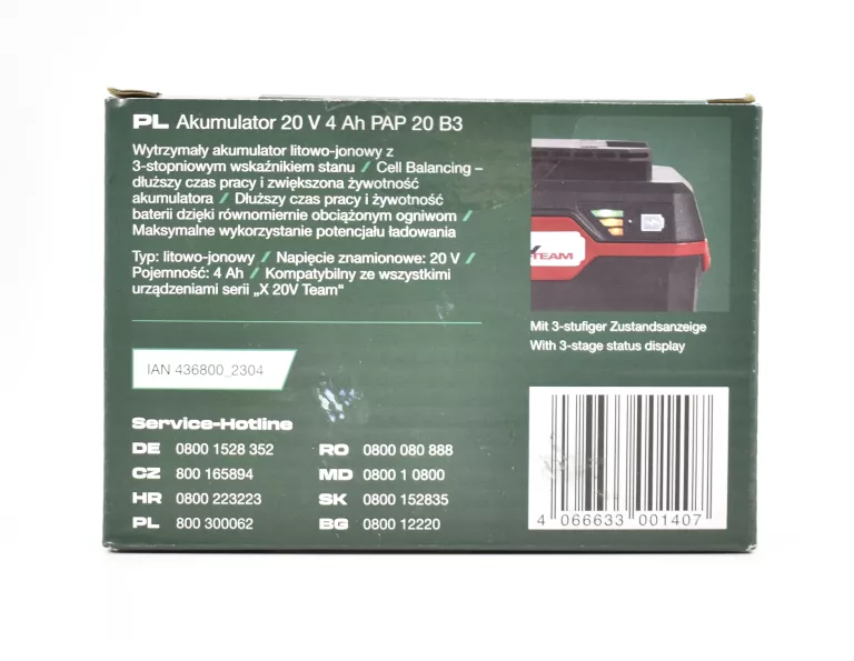 AKUMULATOR PARKSIDE 20V 4AH PAP 20 B3