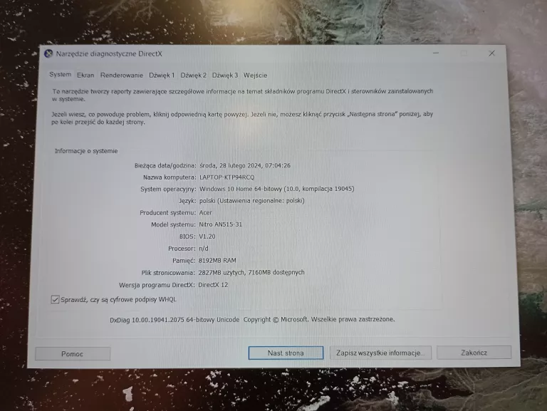 LAPTOP ACER NITRO N17C4 I5/8GB/1TB