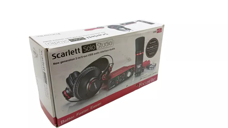 ZESTAW MUZYCZNY FOCUSRITE SCARLETT SOLO STUDIO PACK 2GEN PUDEŁKO