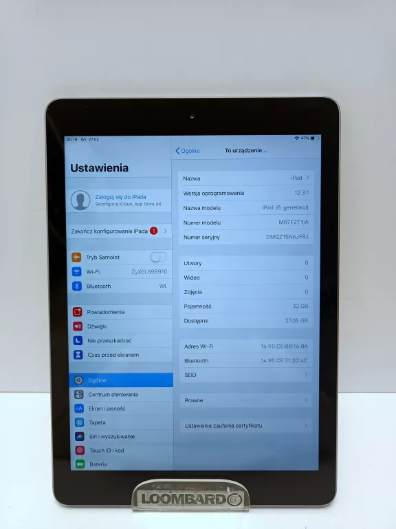 TABLET IPAD 6 GENERACJI 32GB | A1893 |