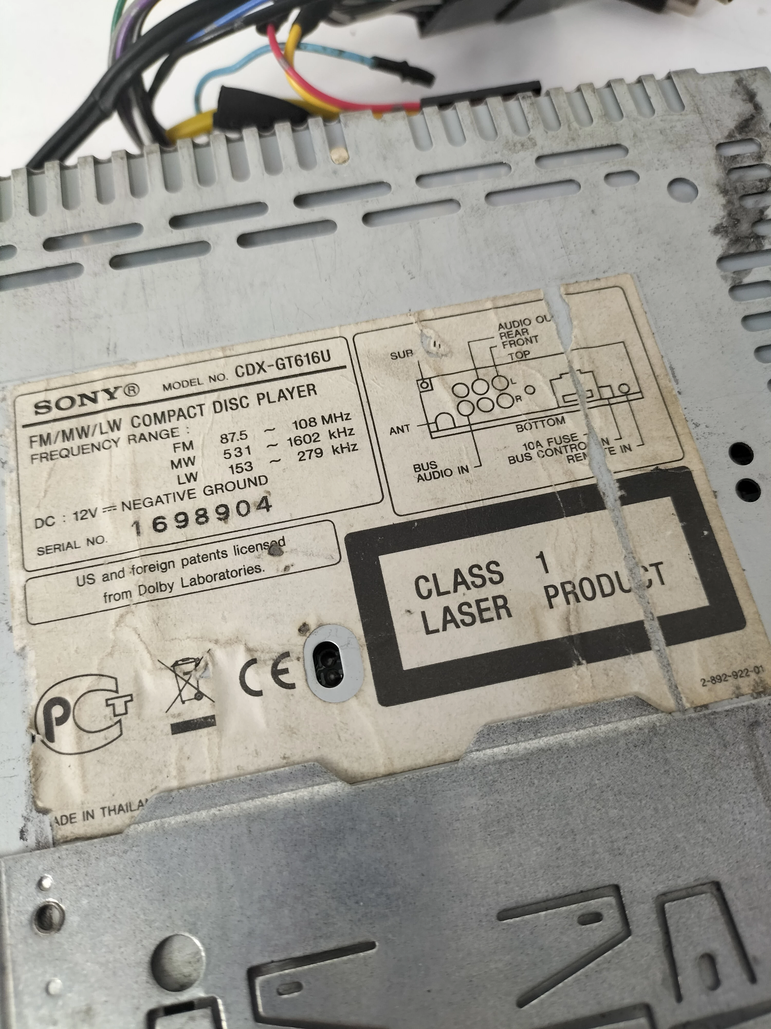 RADIO SAMOCHODOWE SONY CDX-GT616U | Radioodtwarzacze