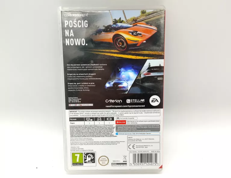 GRA NA NINTENDO SWITCH NEED FOR SPEED HOT PURSUIT REMASTERED