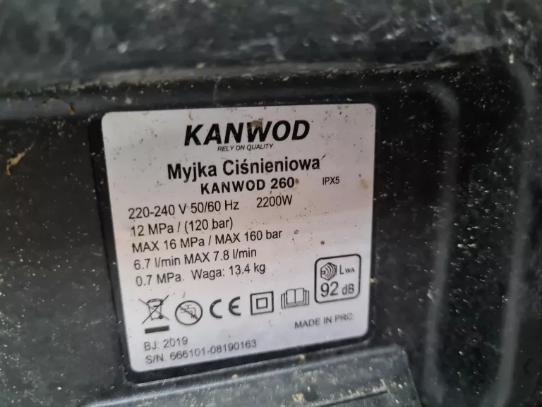 MYJKA CIŚNIENIOWA KANWOD 260