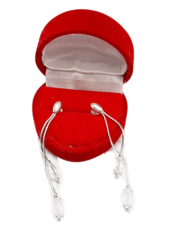 SREBRNE KOLCZYKI KRYSZTAŁKI 925 PRÓBA 3,4G DŁ. 6CM