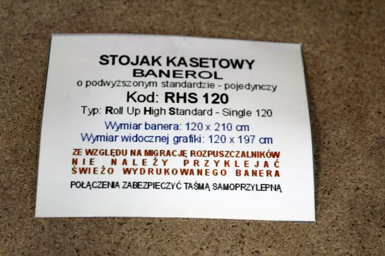 STOJAK KASETOWY BANEROL 120X210CM