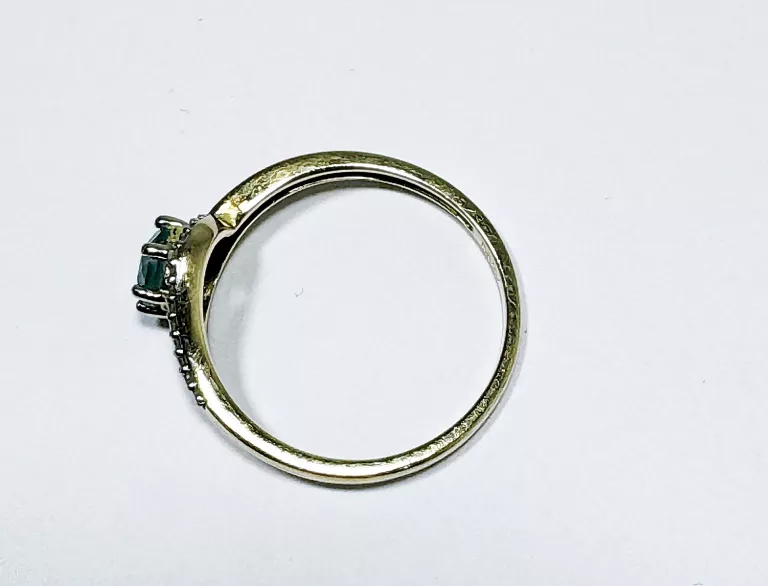 PIĘKNY ZŁOTY PIERŚCIONEK TOPAZ DIAMENTY APART R.17 585 1,92G