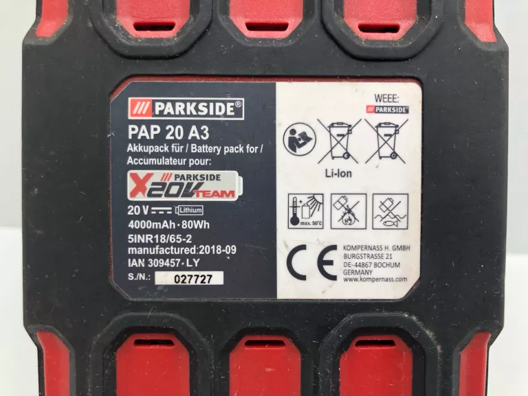 AKUMULATOR + ŁADOWARKA PARKSIDE PLG 20 A2 230V-24V (IAN31095)