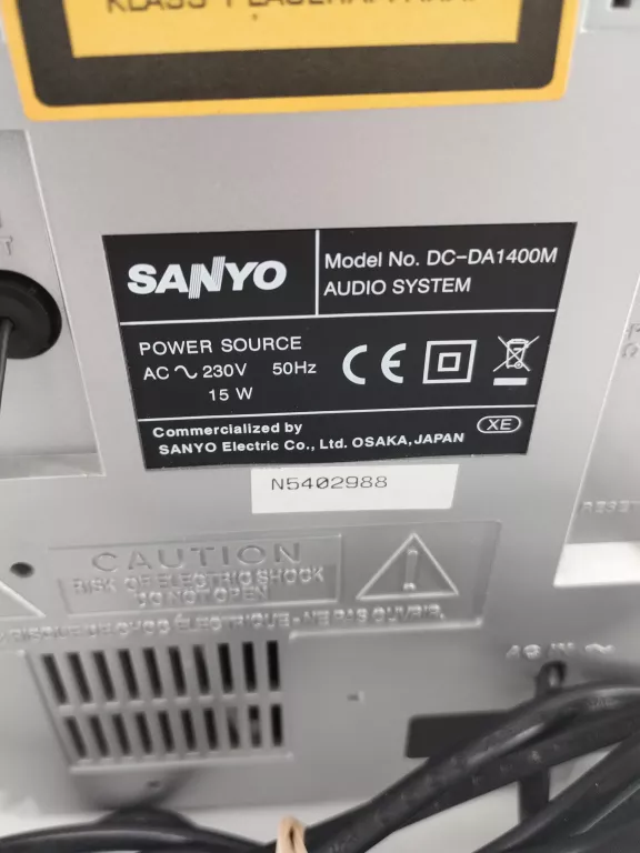 WIEŻA SANYO DC-DA1400M+2 GŁOŚNIKI