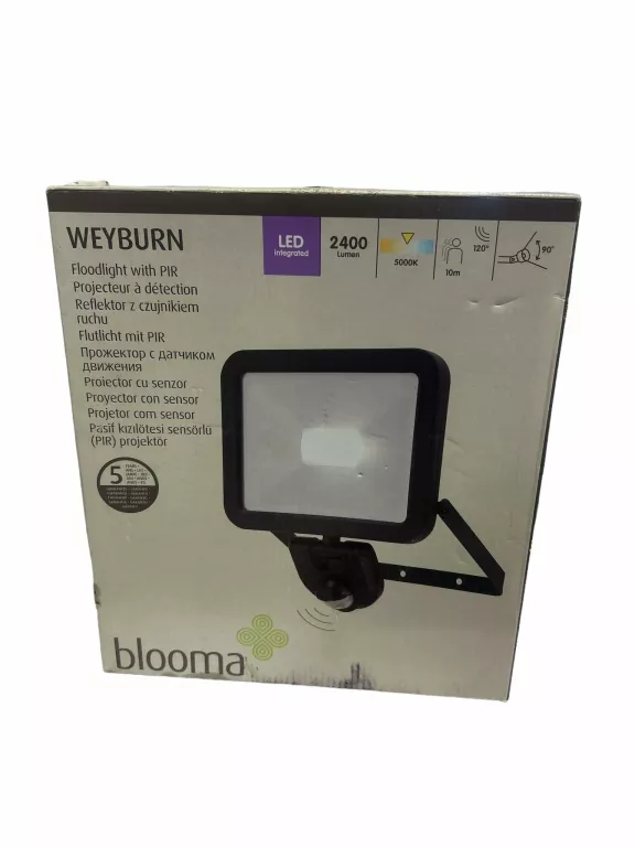NAŚWIETLACZ BLOOMA WEYBURN Z CZUJNIKIEM RUCHU 30 W CZARNY