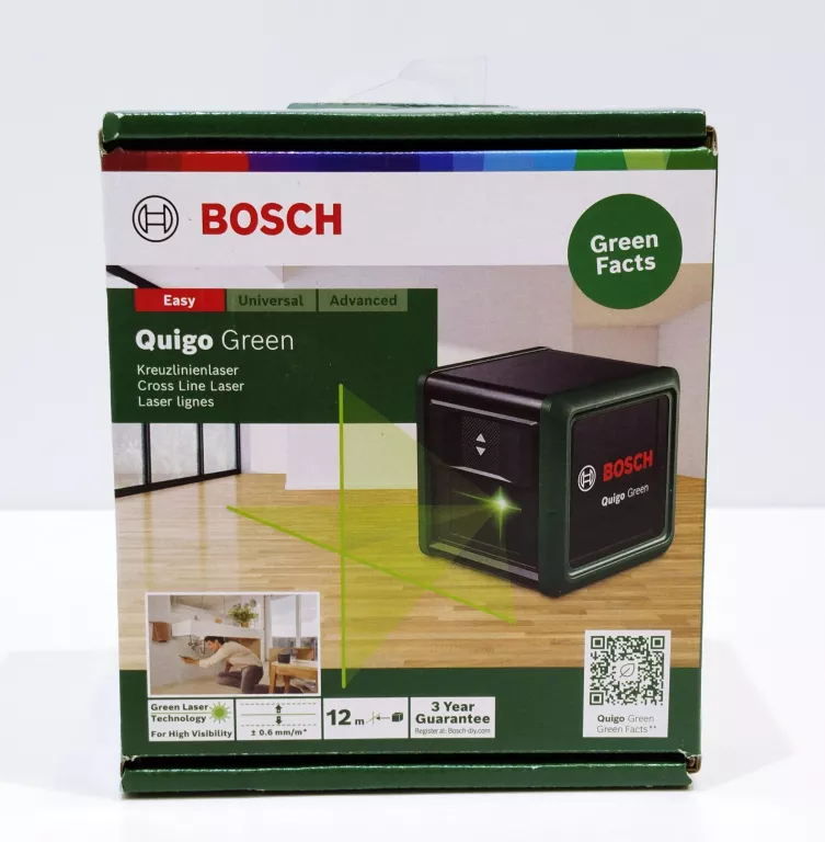 BOSCH ZIELONY LASER KRZYŻOWY QUIGO GREEN 12 M 0603663C02