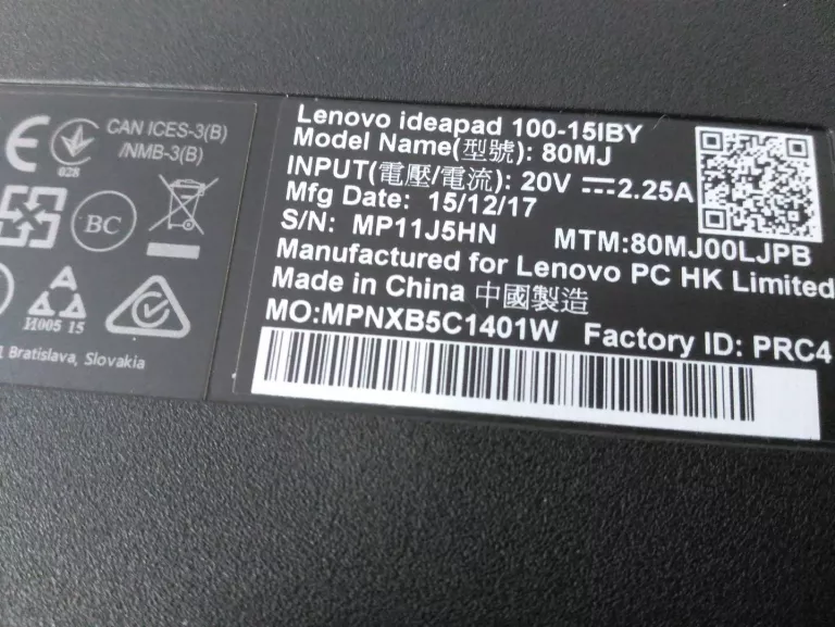 LAPTOP LENOVO IDEAPAD 10015IBY