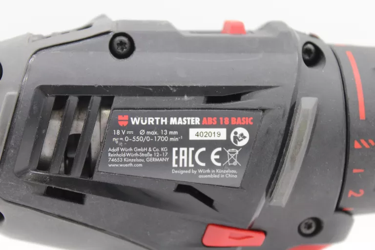 WIERTARKO-WKRĘTARKA AKUMULATOROWA WURTH ABS 18 BASIC