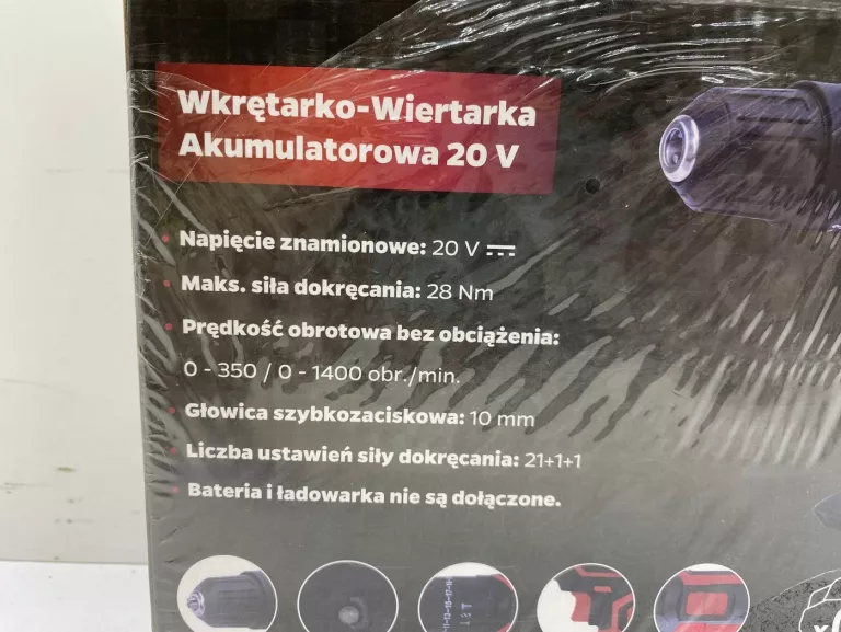 tooltec-wiertarko-wkretarka-akumulatorowa-20v-stan-powystawowy