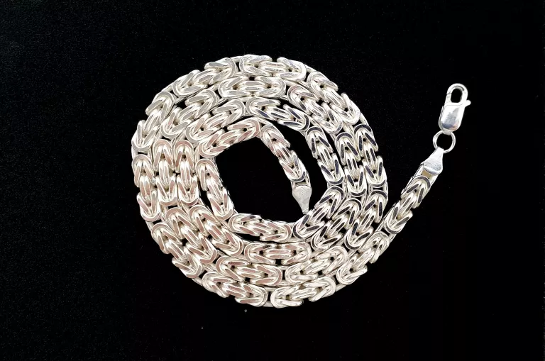 DIAMENTOWY SREBRNY ŁAŃCUSZEK KRÓLEWSKI PR 925 60CM SZEROKOŚĆ 4MM 84,81G