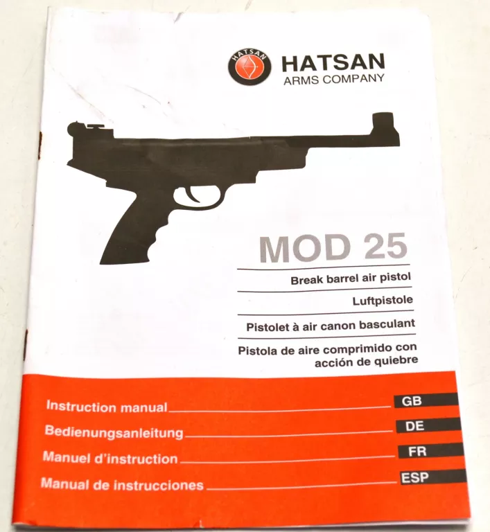 PISTOLET WIATRÓWKA HATSAN MOD 25 4,5MM + PUDEŁKO