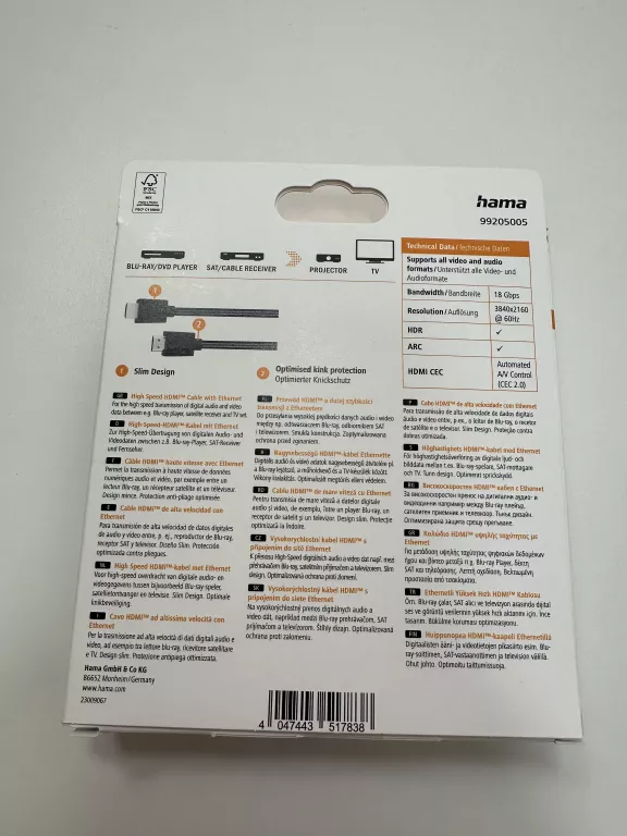 KABEL HDMI HAMA 1,5M HIGH SPEED
